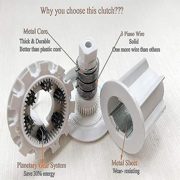 Roller Blind Repair Kit, Complete with 25mm Roller Blind Mechanism, Roller Blind Chain and Metal Bracket, Metal Core Coupling, Long Lifespan, H [DB]