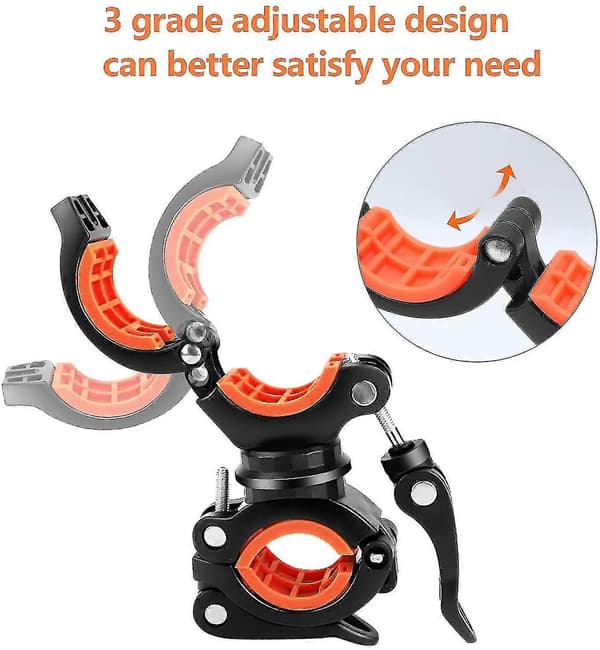 2 Pcs Bicycle Flashlight Clamp, 360 Degree Rotating Bike Light Mount, Universal Clamp Flashlight Bicycle Mount, for Bicycle LED Lamp Stand