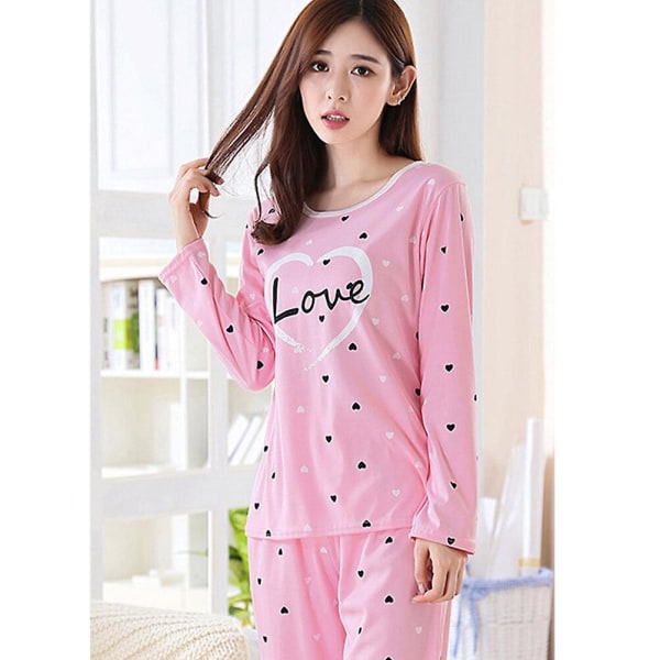 Flickors Pyjamas Höst Pyjamas Flickor Flickor Pyjamas Set Höst Pyjamas Kvinnor Hushållssömnkläder SuitPinkM Pink M