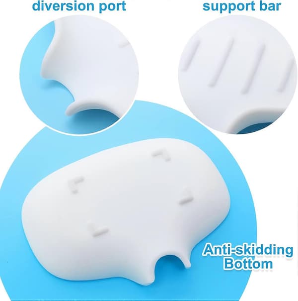 2 Silicone White Soap Dishes, Self-Draining Soap Holder, Soap Dish for Bathroom Shower Kitchen Counter (White)