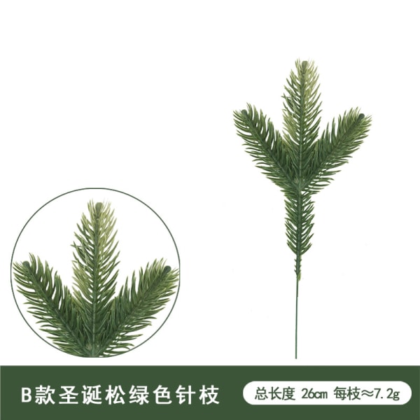 15 stykker furu simulering grønt furu nåler kunstige tre grener PE grønn jul furu nål grener Tilbehør