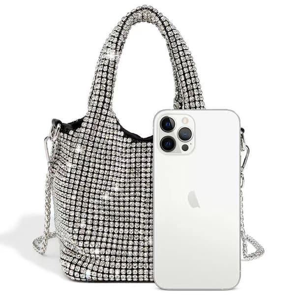 Dam Aftonväskor Strass Handväska Glittrig Crossbody Väska Bröllop Balväska