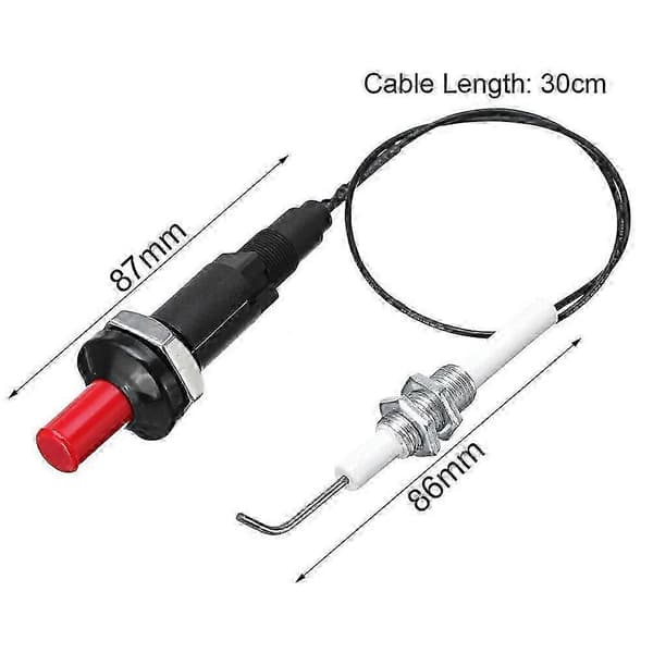 Lighter for gas grill/barbecue, push button piezo igniter with ceramic threaded universal spark plug with [DB]