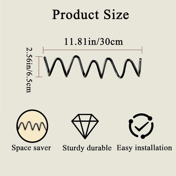 Black Wall Mounted Coat Rack, Decorative Wavy Wall Hooks, Multi-functional Hooks for Coat, Hat, Bag, Umbrella, Heavy Duty Metal Rail