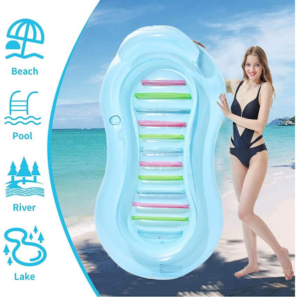 Uppblåsbar Vattenhängmatta Bärbar Flytande Säng Lounger Drifter Simbassäng Strandflotte för Vuxna Sommar