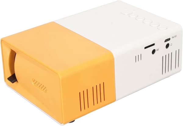 wxsp 1 Piece Wireless Projector Yellow and White 4K Support Screen Mirroring Mobile Phone Mini Portable Projector Bedroom Home