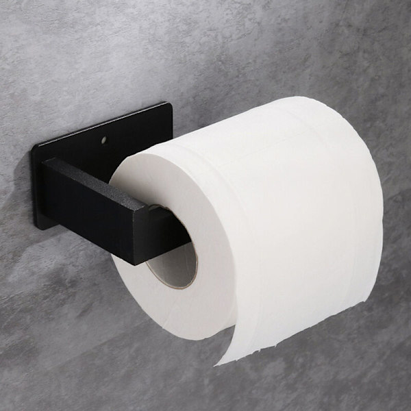 Toiletpapirholder i rustfrit stål [Klassisk sort/rustfrit stål]