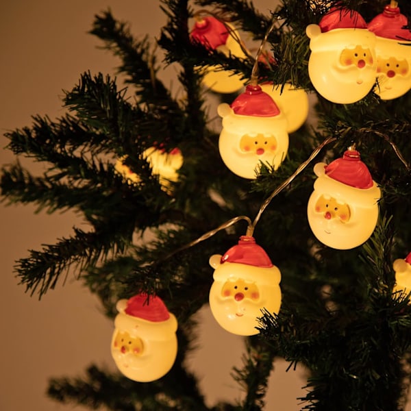 Jultomte Huvudlampa Batteridriven Julgransljus, Hemträdgårdsfest Inomhus Utomhus Dekoration 3m