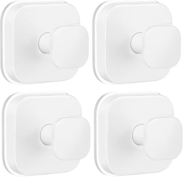 Suction Cup Shower Hooks, 4-pack White, Strong for Bathroom, Glass Window, Hanging Towels and Robes