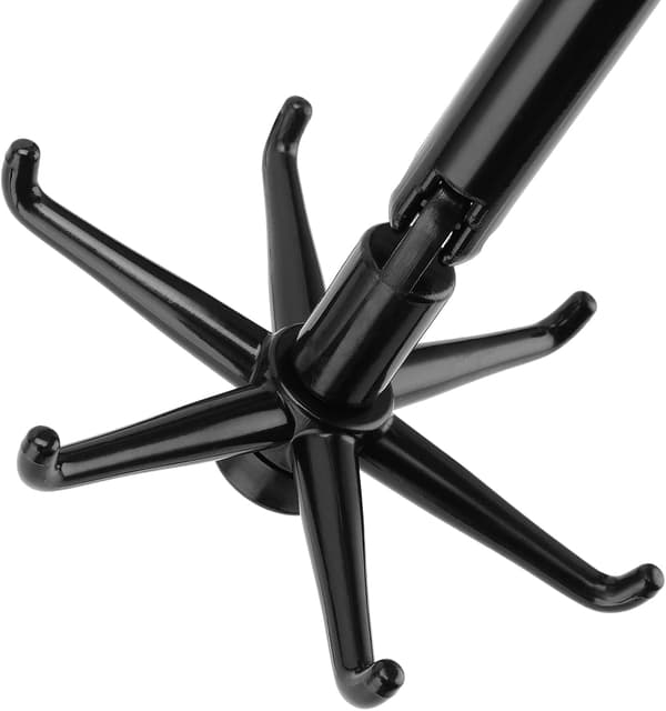 6-pack Black Self-Adhesive Hooks - 360° Rotatable Kitchen & Bathroom Organizer for Utensils, Towels & Tools with Rotating Vertical Hooks
