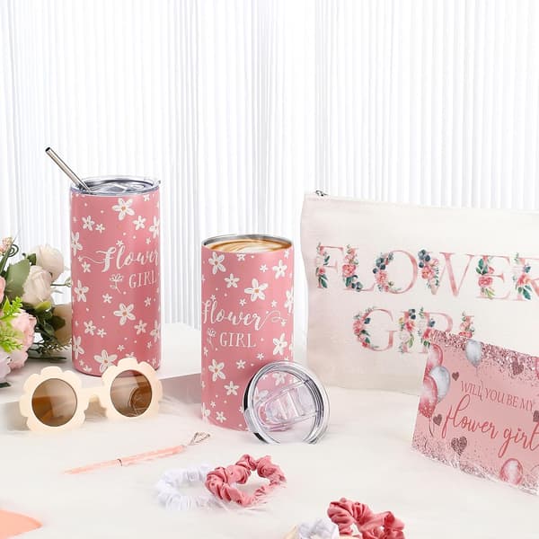 16 stk. blomsterpikeforslag til bryllup Light Pink Daisy