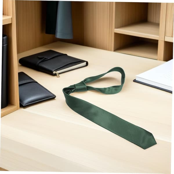 Polyester slips til mænd med god pasform og krølbestandige egenskaber, afslappet brug til julefester, minimalistisk design, moderne stil