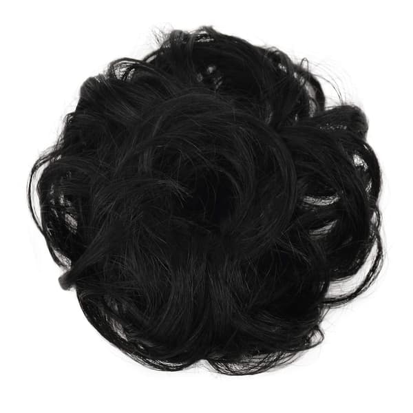 Scrunchie hårbulle opsætning hårstykke hårbånd hestehale extensions hår (naturlig sort)