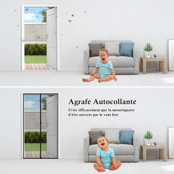 Magnetic screen for doors and windows - Screen - with tension straps - with magnetic curtain