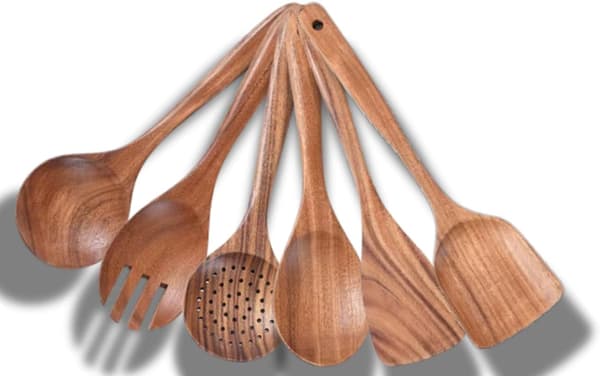 6-piece kitchen utensil set, suitable for non-stick pans, with comfortable handles.