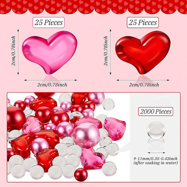 Valentinsdag Vasefyll Perle Vase Godteri Perle Fyll Gel Perler Julepynt Fyll