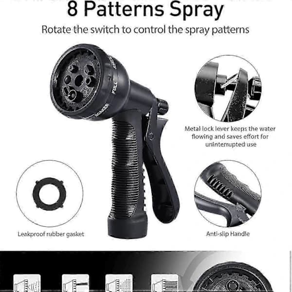 SCSYV Pocket Hose Copper Bullet Expanderbar Trädgårdsslang med Mönstrad Tumspray 25ft Patenterad Blyfri Ultralätt Solid Koppar