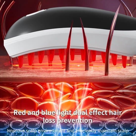 Scalp Massager - Electric Massage Brush - Scalp Massage Brush - Vibrating Massage Comb - Red Light - Spray Function - Black
