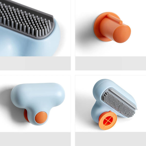 Liten skrapa, spegelskrapa fönster duschskrapa liten ergonomisk design glasrengöringsborste med sugkoppskrok för(blå)