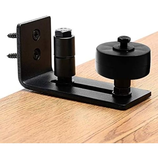 2 Pakk Heavy Duty Skydedørs Gulvguide til Nederste Justerbar Rulle, 8 Opsætningsmuligheder, Flad Skydedørs Gulvguide Stay Rulle (Sort)