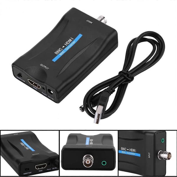 Kabel BNC til HDMI-konverter 1080P Video Display Adapter Overvågningsmonitor+USB