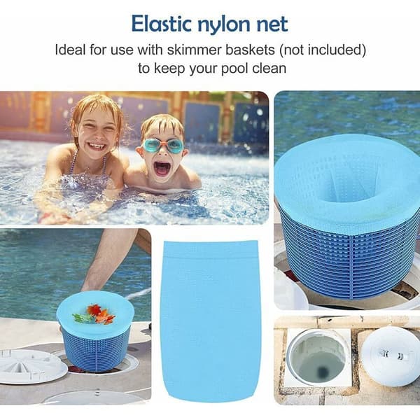 Poolfilter Skimmer, 30 Pool Skimmer Strømper, Skimmernet, Pool Skimmer Filterstrømpe til Kurv, Blå
