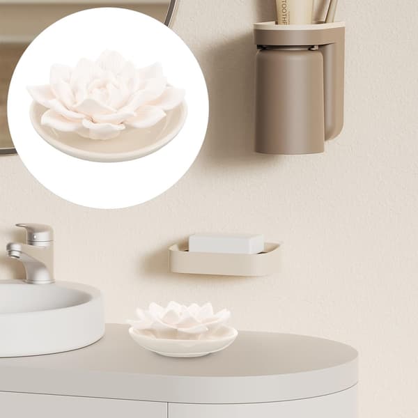 Eterisk olja Passiv Diffusor Sten Lotusblomma Aromaterapi Ornament för Hem Bil Sovrum Badrum 3,35 tum Gips Doftande Dekoration - 3,35 tum