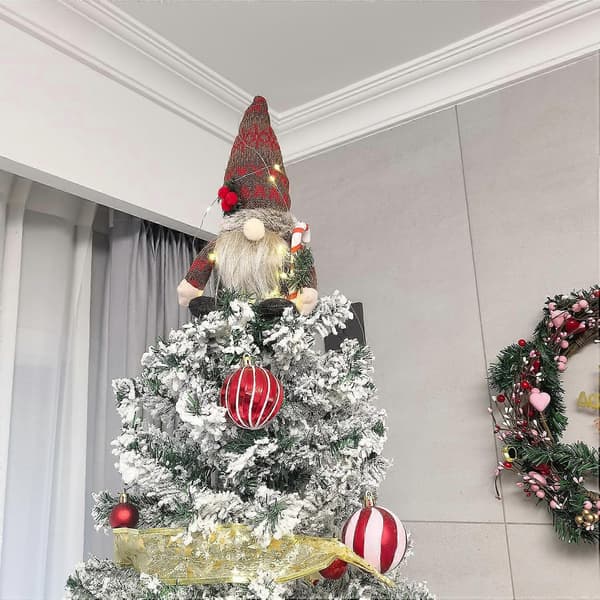 Gnome Tree Topper 25 cm Gnome with Lights Christmas Tree Ornament, Gnome Ornament