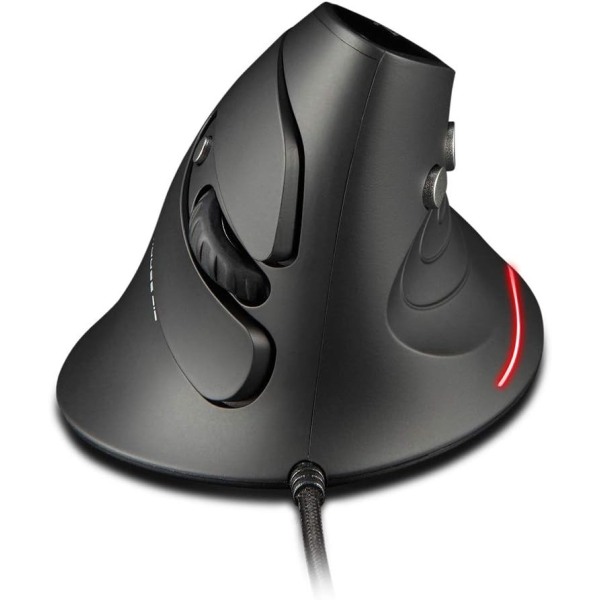 Ergonomisk Mus, 3200 DPI, 6 Knapper USB Kabelmus, Vertikal Mus, Optisk Mus, PC Mus med Kabel, Kabelmus til PC, Mac, Sort