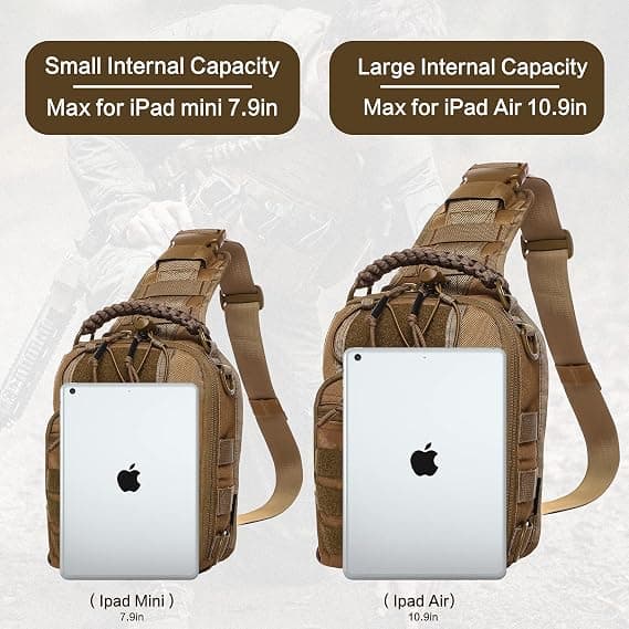 Sling Bag Pack Militär Rover Axelväska Molle Assault Range Väska Ryggsäck 1050D