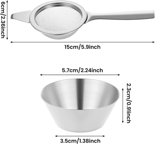 2,2\" Matcha Sifter Mini Fin Lille Metal til Sølv
