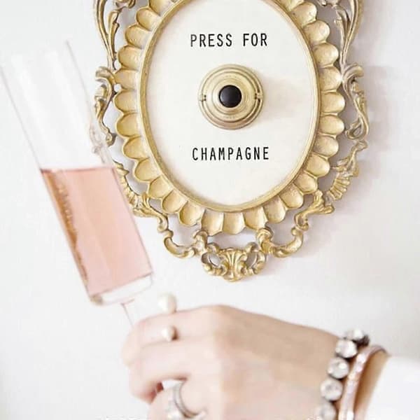 Ring Mini Press For Champagne-knapp, press For Champagne Dörrklocka Deco