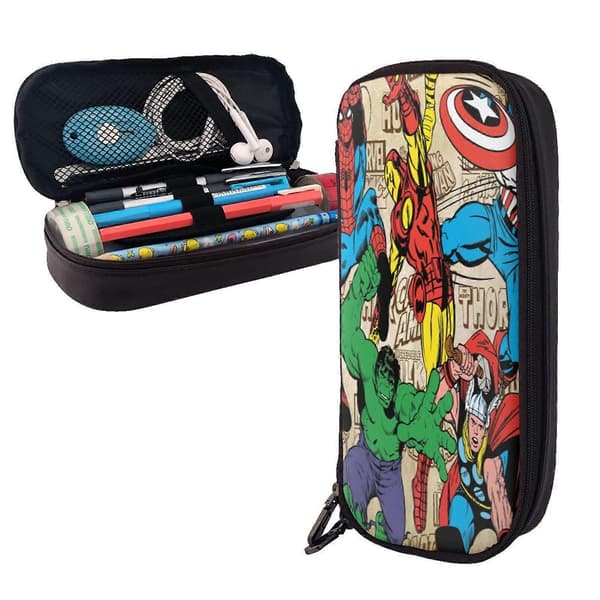 e142 Marvel Comics Pennfodral Slim PU Läder Pennfodral med Säker Dragkedja t142