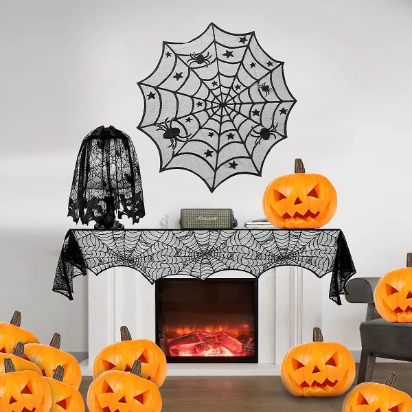 Halloween Tablecloth Table Runner Halloween Curtain Door Curtain Halloween Fireplace Scarf Lampshade Halloween Decoration Pull Flag