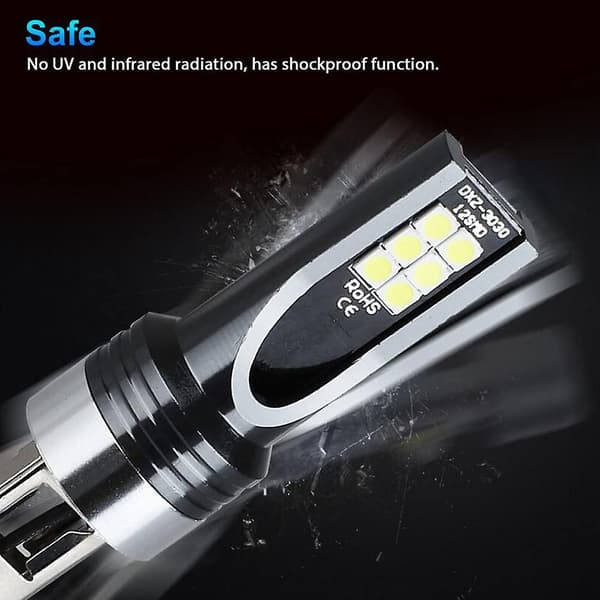 H1 LED-frontlys, 1500 lm Mini LED H1-pærer Bilsett, Plug and Play Halogenutskifting, Nærlys og Fjernlys, Canbu 2 stk 2 pcs