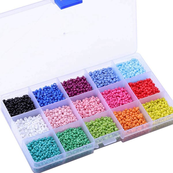 2x Omtrent 9000 stk Fargerike perler 3 mm glassperler som er kompatible med smykkefremstilling Armbånd Halskjeder Gave kompatibel med Ki