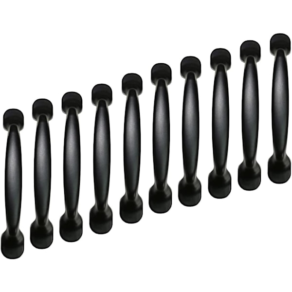 10 Pcs Black Aluminum Cabinet Door Drawer Handles Knobs Cupboard Pull Handles Cabinet Door Arch Shaped Pull Handle (96MM)