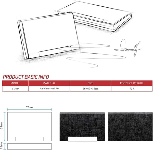 2-pack visitkortshållare, visitkortsfodral professionell PU