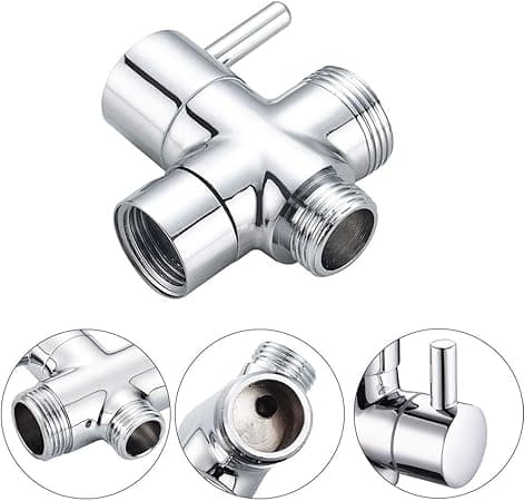 3-vejs bruseafleder 20 mm G 1/2\" messingventil aflederventil poleret krom bruseadapter (F2)