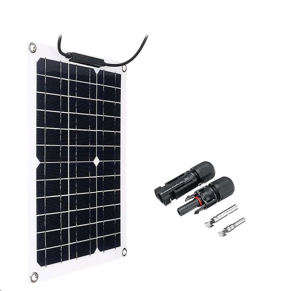 30W Bærbar Monokrystallinsk Solpanel 18V RV Bilbatterilader