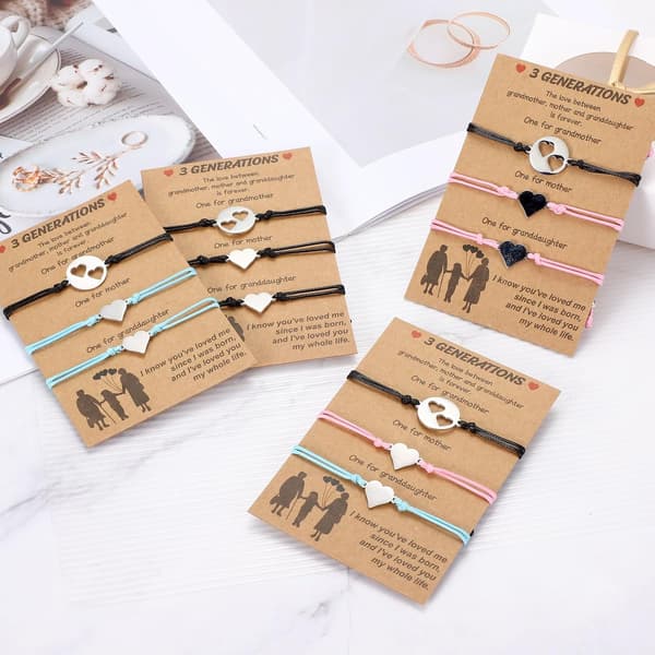 Mor & Dotter Matchande Armband Set Svart Black