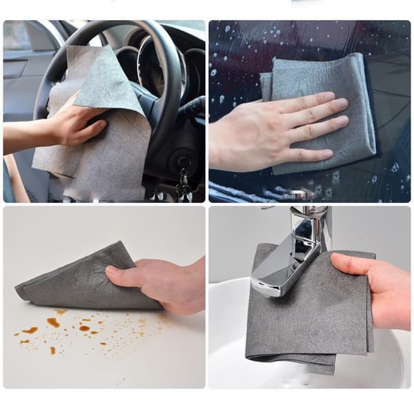 INF 5-pack Magic Cleaning Cloth - Microfiber Cloth for Windows, Glass, Car Cleaning, Dark Grey