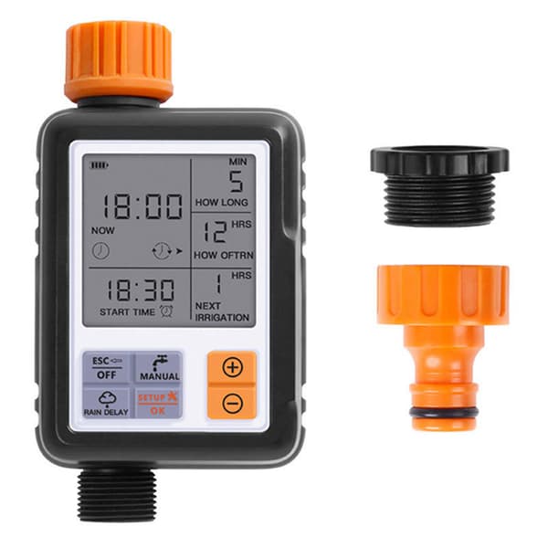 Automatic Watering Timer Drip Irrigation Controller Waterproof Outdoor Use Multiple Modes 3 Inch LCD Screen Irrigation for Garden Yard Lawn Flowers