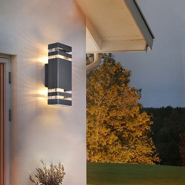 Udendørs væglamper, LED moderne sort udvendig væglampe, enkel aluminium vandtæt veranda væglampe 1-pak