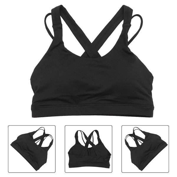 1 Stk Sportsvest Stødabsorberende Samlet Sports-BH Underundertøj Yoga Suit Justerbar Slid Fitness Smuk Black L