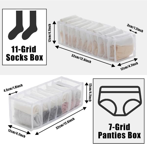 Vikbar Lådorganisatör Förvaringslåda För Strumpor Underkläder Kläder 3-pack