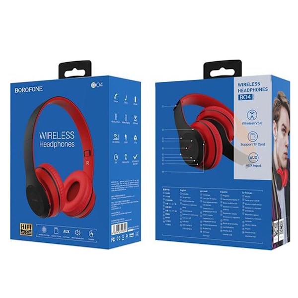 Langattomat On-Ear kuulokkeet punainen punainen red