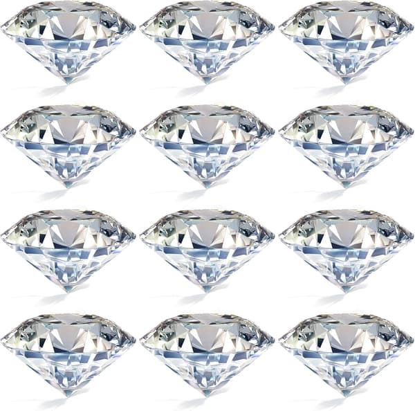 12-pack 2 tum/50 mm diamantformad glas kristall brevpress
