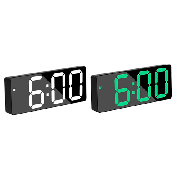 2 st Digital väckarklocka Sängbord Vit Led Reseklockor Med 12/24h Datum Temperatur Snooze Vit