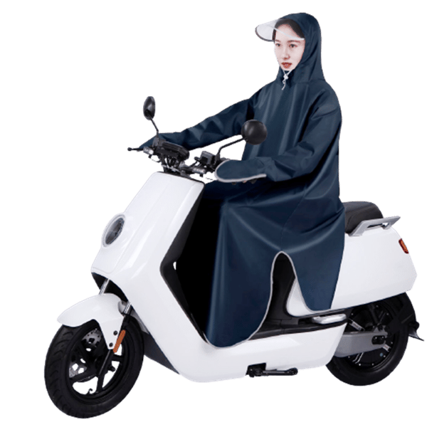 Rain poncho with sleeves / Raincoat for moped, scooter, bicycle Blue Blue Blue